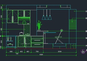 室内厨房装饰设计CAD立面图
