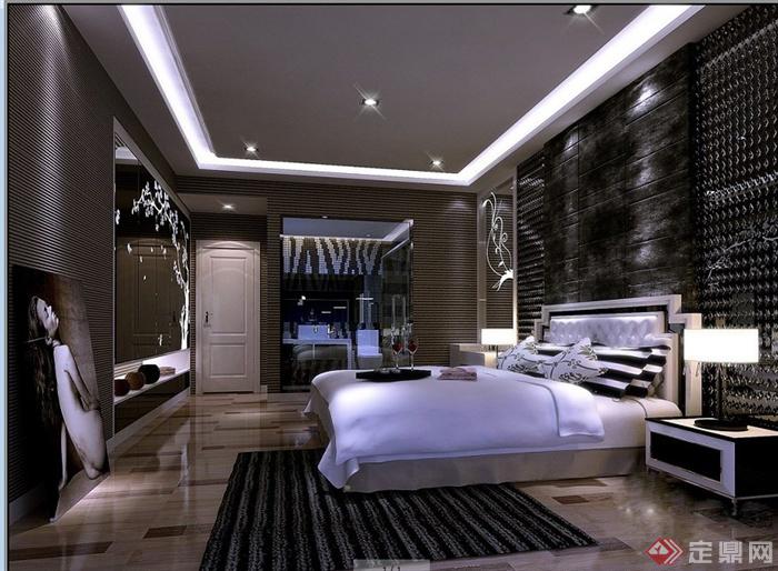 现代某精品卧室装修设计3DMAX模型(1)