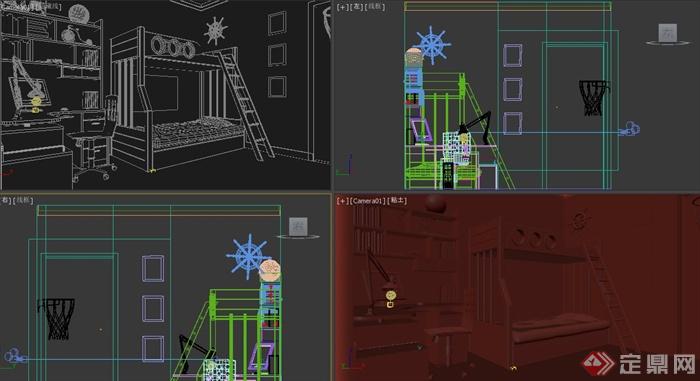 某儿童房装潢设计3DMAX模型（带效果图）(3)