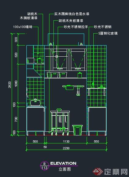 室内厨房设计CAD立面图(1)