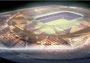 法国某足球主体育场馆建筑设计3DMAX模型