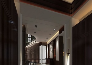 某会所日式门厅装饰设计3DMAX模型