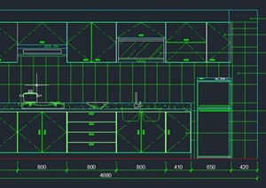 某个厨房橱柜设计CAD立面图