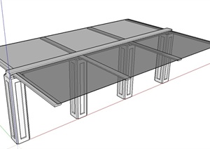 欧式透明玻璃廊架设计SU(草图大师)模型