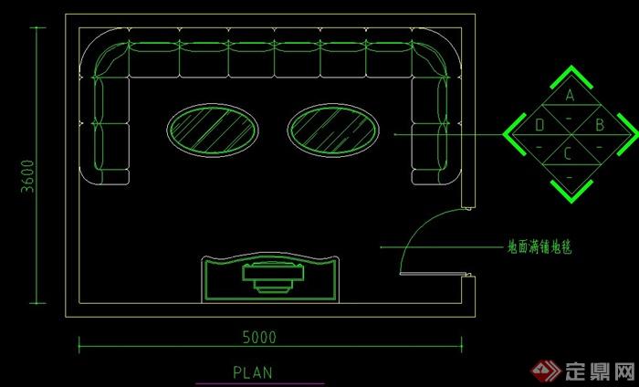 模夘办公节点接待台设计CAD施工图(1)