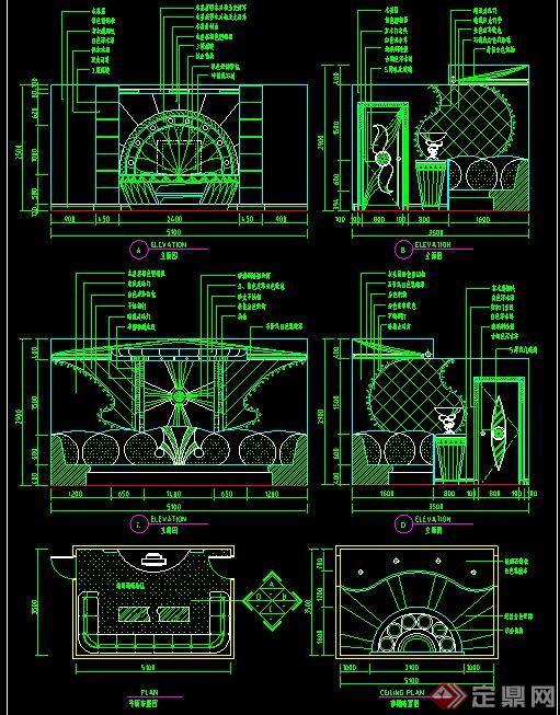某现代KTV包房室内设计CAD施工图(2)