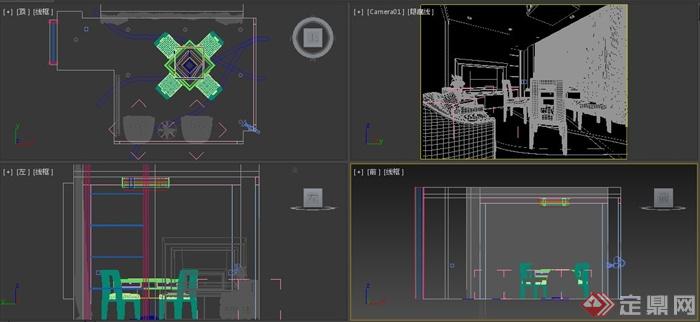 某住宅现代风格棋牌室室内设计3DMAX模型（含效果图）(3)
