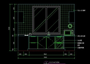 某厨房墙体立面设计CAD施工图
