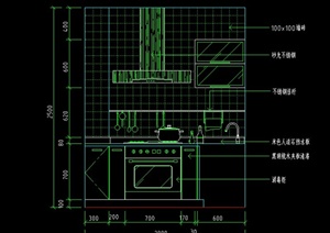 现代某厨房立面设计CAD施工图