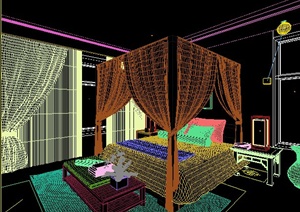 住宅空间卧室室内装修设计3dmax模型