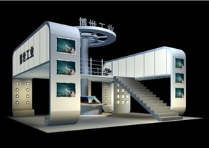 某现代工业展厅设计3dmax模型（含效果图）