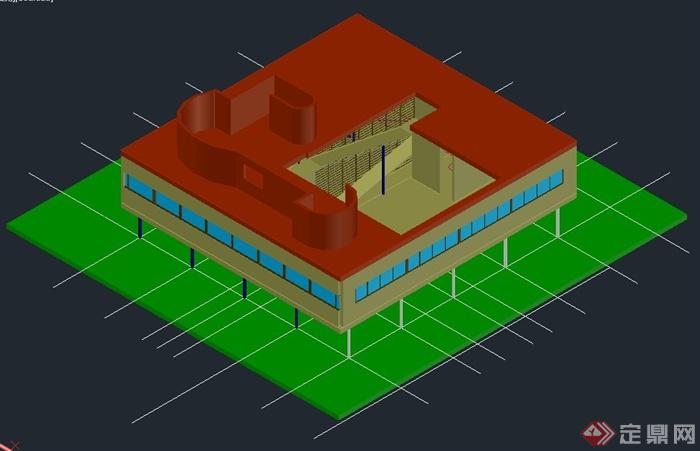 萨伏伊别墅建筑设计CAD方案图（带SU模型）(1)