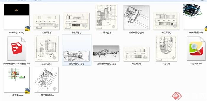 萨伏伊别墅建筑设计CAD方案图（带SU模型）(5)