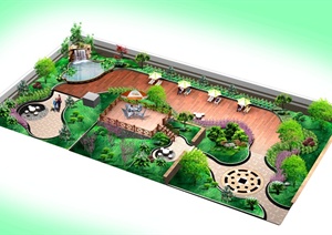 某庭院花园景观设计PSD效果图