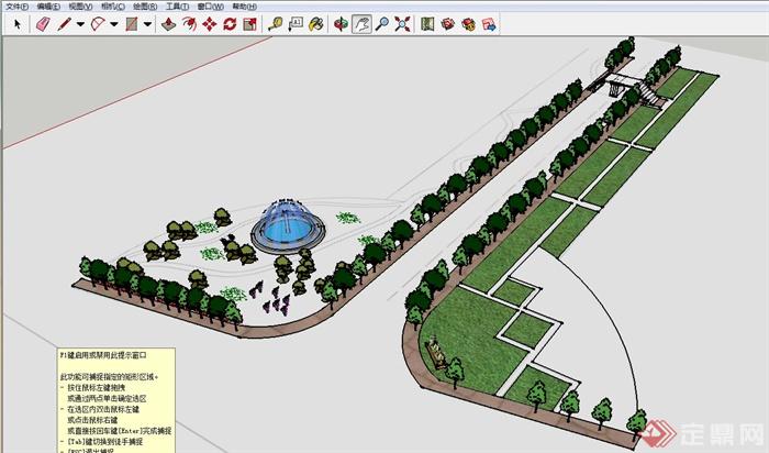 某道路绿化规划设计SU模型(2)