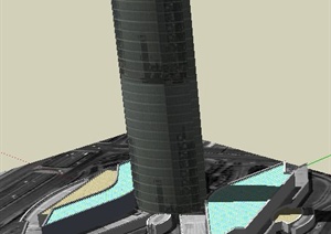 某特色办公大厦建筑设计SU(草图大师)模型