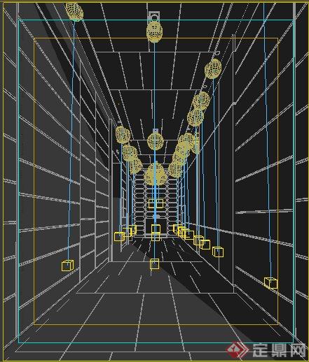 某现代风格公共电梯厅室内设计3dmax模型（含效果图）(2)