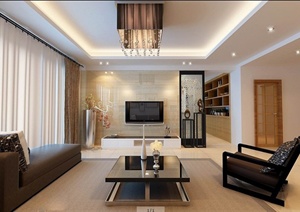 某住宅现代风格客厅室内设计3DMAX模型