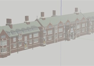 一栋欧式老宿舍楼建筑设计SU(草图大师)模型
