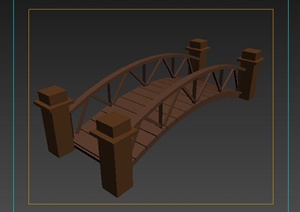 园林景观现代木桥3dmax模型