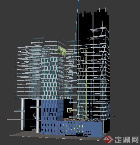 某现代超高层办公大楼建筑设计3dmax模型（含室内绿化效果图）(4)