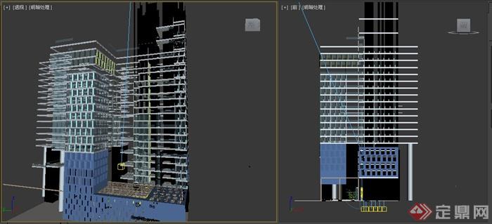 某现代超高层办公大楼建筑设计3dmax模型（含室内绿化效果图）(5)