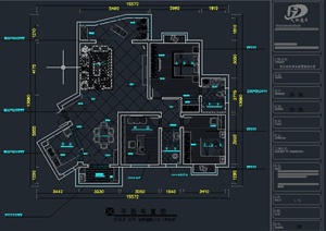 现代三室两厅住宅装修设计CAD施工图