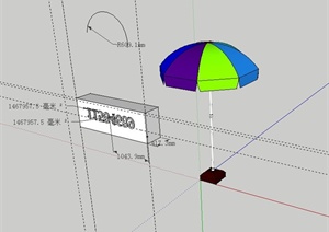 一把遮阳伞设计SU(草图大师)模型
