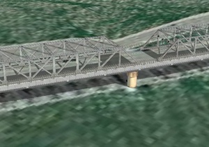 某座交通大桥设计SU(草图大师)模型