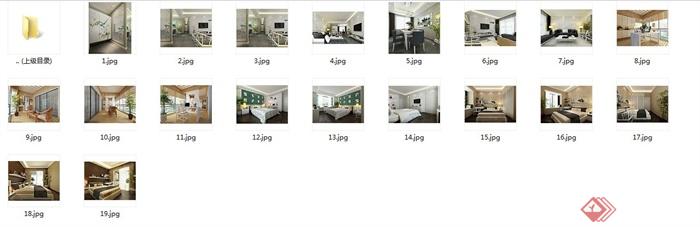 某新中式风格住宅室内设计方案图（含效果图）(8)