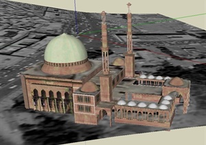 阿布扎比大清真寺建筑设计SU(草图大师)模型