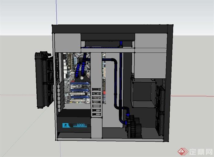某台式电脑主机设计SU模型(1)