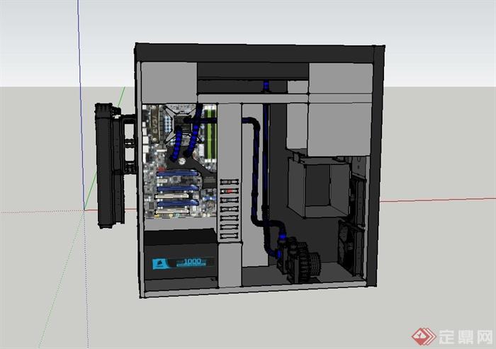 某台式电脑主机设计SU模型(2)