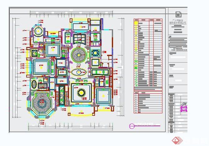 某住宅小区样板间三室两厅户型室内设计CAD施工图与JPG效果图(4)