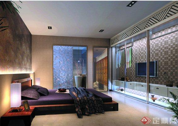 某中式住宅空间室内设计CAD施工图与JPG效果图(1)