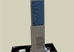 摩天办公大楼建筑设计SU(草图大师)模型