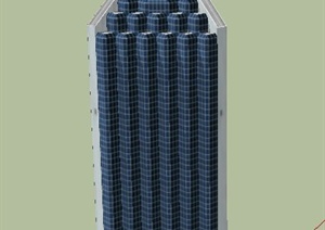 某栋银行大楼建筑设计SU(草图大师)模型