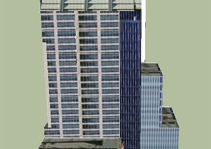 某酒店大楼建筑设计SU(草图大师)模型