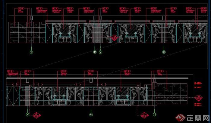 某混搭风格七层酒店室内设计施工图（含效果图）(7)