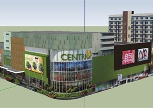 某地购物中心综合建筑设计SU(草图大师)模型