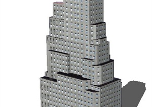 美国纽约银行大厦建筑设计SU(草图大师)模型