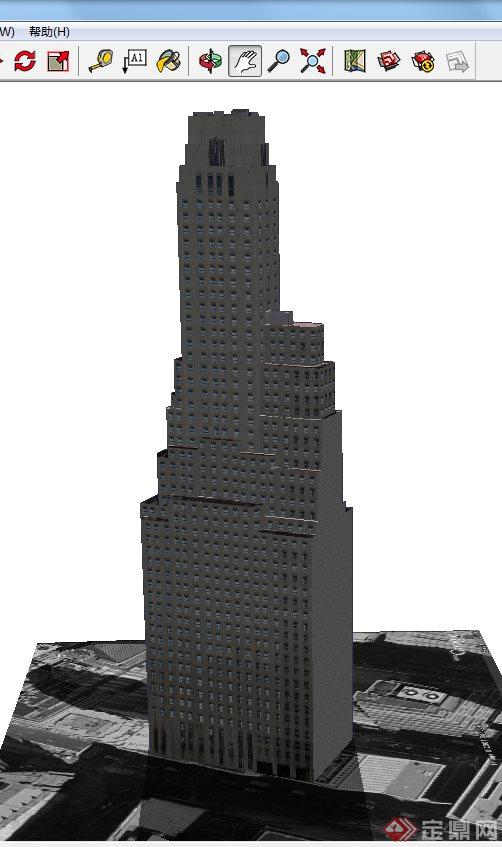美国纽约银行大厦建筑设计SU模型(2)