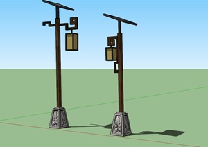 两盏景观灯设计SU(草图大师)模型