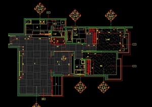 现代某雅致三居样板房设计CAD施工图（含实景）