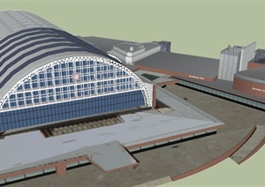 曼彻斯特中央会议大厦建筑设计SU(草图大师)模型