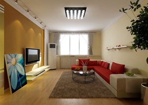 现代暖色调住宅装饰设计施工图（附效果图）