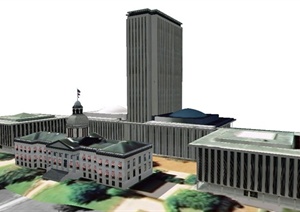 佛罗里达州的国会大厦建筑设计SU(草图大师)模型