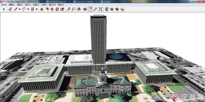 佛罗里达州的国会大厦建筑设计su模型(3)
