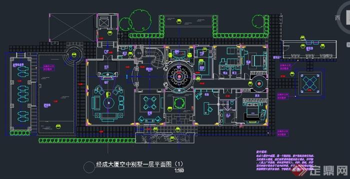 深圳某高端空中别墅装饰设计CAD施工图(含效果图和部分模型)(4)