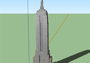 某现代高层办公塔楼建筑设计SU(草图大师)模型